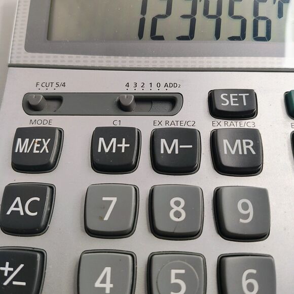 Casio Solar Desk Calculator DM-1200TEV 12 Digits Large Keys - Tested & Working! - Picture 2 of 9